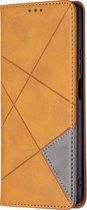 Xiaomi 11T Hoesje - Mobigear - Rhombus Slim Serie - Kunstlederen Bookcase - Cognac - Hoesje Geschikt Voor Xiaomi 11T