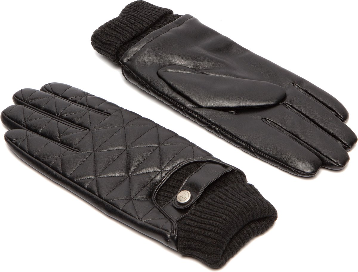 Touchscreen Handschoenen Heren met Uniek Patroon - Thermo Gevoerd - Schaapsleer - Sport Outdoor Handschoenen - Model Logan - maat M