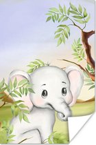 Affiche Jungle - Éléphant - Animaux - 60x90 cm