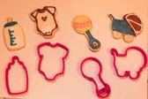 Baby shower cookiecutter pakket - it's a boy - it's a girl - jongetje - meisje - kinderen - baby shower - bakvorm - koekjesvorm - uitsteekvorm