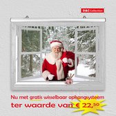 D&C Collection - poster - kerst poster - 60x45 cm - doorkijk - wit venster met Kerstman en besneeuwd bos - winter poster - kerst decoratie- kerstinterieur - kerst wanddecoratie