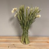 Boeket droogbloemen met vaas