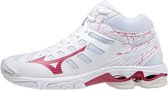 Mizuno Wave Voltage Mid Dames - Sportschoenen - wit/rood - maat 38.5
