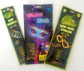 Glow in the Dark 3-delige set - Masker - Bril - Armbanden