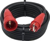 Verlengsnoer - 15 meter - 3G2.5 - Neopreen - IP44 - Randaarde - Rode stekkers - Verlengkabel