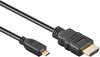 HDMI kabel - Micro HDMI type-D - 10.2 Gbps - 4K@30 - Male to Male - 2 Meter - Zwart - Allteq