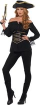 SMIFFY'S - Luxe zwarte piraten blouse voor dames - S