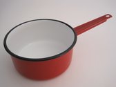 Emaille steelpan - Ø 20 cm - 3 liter - rood gespikkeld