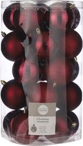 Boules de Noël incassables incassables rouge foncé 25 pièces - Boules de Noël rouges 8 cm - Décorations pour sapins de Noël
