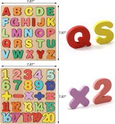 wgde toy - 2 x Houten legpuzzels voor 2 3 4 jaar oude kinderen - ABC en met 20-delige nummers - 26-delige ABC-alfabet - Op speelse manier leren