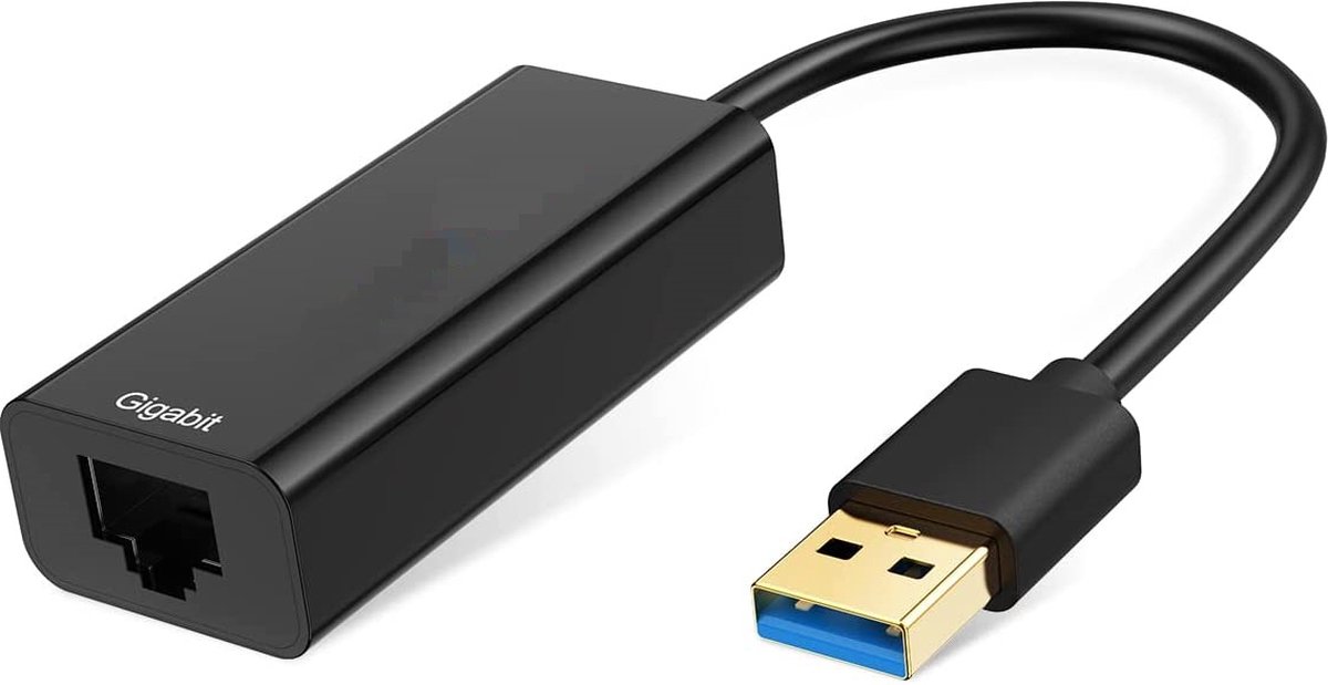 USB 3.0 Naar Ethernet Adapter - Ethernet Kabel naar USB - USB-A naar Internet Poort - 10/100/1000 Mbps Gigabit - Hoge Snelheid