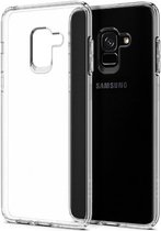Star XL Hoesje Geschikt voor Samsung A8 2018 Hoesje Transparant - Geschikt voor Samsung Galaxy A8 2018 Siliconen Hoesje Doorzichtig - Geschikt voor Samsung A8 2018 Siliconen Hoesje Transparant - Back Cover – Clear