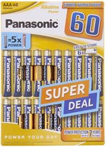 Panasonic batterijen - 60 stuks - XL pakket - Batterijen - AAA - AAA batterijen - 7 Jaar bescherming - NIEUW MODEL - BESTSELLER