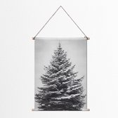 Textielposter Kerstboom Natuur Wit 90x120 cm