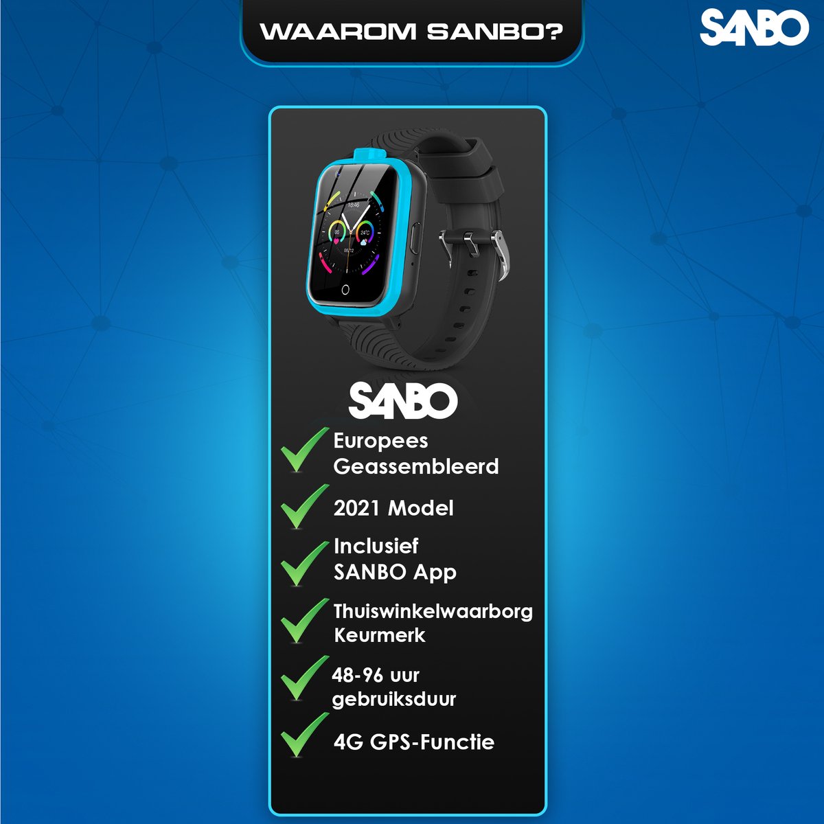 Sanbo® I30 Smartwatch - Kinder smartwatch – GPS – 4G – Horloge – Smartwatch  Kids – | bol.com