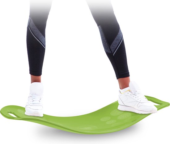 Relaxdays balance board fitness - twistbord - diverse kleuren - evenwicht - kunststof - groen