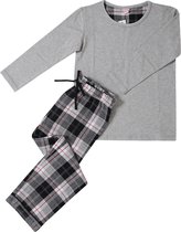 La-V pyjama sets voor jongens  met geruite flanel broek Grijs  164-170