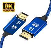 URGOODS® Displayport Kabel 1.4 - DP Kabel 8K - 24K Gold Plated - 3 Meter - Blauw