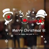 Raamdecoratie Kerst - Kerstman - Rudolf - Sneeuwpop