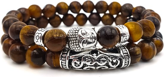 Bracelets en Natuursteen AWEMOZ ® - Bracelets en Perles de Bouddha - Marron