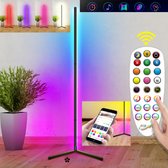 ✿Brenlux® Staande lamp LED lamp – Vloerlamp met afstandsbediening – Multi kleuren lamp 160cm hoog– 360°ontvangst -  Vloerlamp met smartphone connectie  – Lamp met timer – Interactieve LED lam