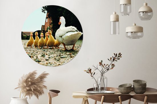 WallCircle - Wall Circle - Wall Circle Indoor - Canard avec Garçon - 150x150 cm - Décoration murale - Peintures Ronds