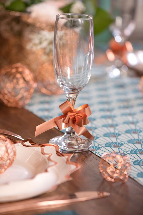 Liens à tirer rouge métallisé 9cm x 14mm, par 20 pièces