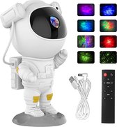 LED Sterren Projector Astronaut - Star Galaxy Projector - Sterrenhemel Kinderen En Volwassenen - Nachtlampje - USB - 2 voor de prijs van 1 - WIT