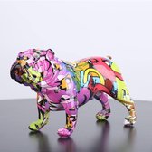 Lupio Creatief Kleurrijke Bulldog - beeldjes - Woondecoratie - Moderne kunst - Woondecoraties - Kamer - Boekenplank - TV-kast Decor - Dieren ornament