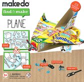 Makedo - Kartonnen constructie bouwpakket - Vliegtuig - 33 onderdelen
