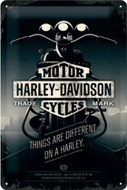 3D metalen wandbord "Harley-Davidson. Motor Cycles" 20x30cm