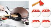 TRISTAR Pizza-oven pakket: pizza FESTA 4 personen + 4 pizzaborden + pizzames