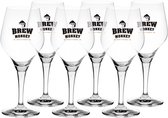 Brew Monkey Bierglazen 30cl - 6 stuks - Bierglas - Bierglazen Speciaalbier - Bierbrouwpakket Tool - Vaderdag Cadeau - Vaderdag Geschenk