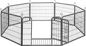 8-paneel huisdier box, Heave-Duty Dog Enclosure, 77 x 60 cm, Grijs HMPK86G