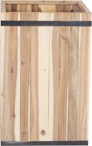 Houten Bloembak - Bloembak Vierkant - 43 × 43 × 65 cm - Bloembak Hoog Groot - Het Mandenhuys