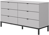 GAMI Ladekast met 6 lades - Grijs en zwart - L 45 x D 135 x H 76 cm - CASTEL