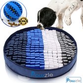Pawzle Snuffelmat Hond - Likmat - Anti Schrokbak - Honden Speelgoed Intelligentie - Puppy - Inclusief Speelbal - 50x50cm - Blauw