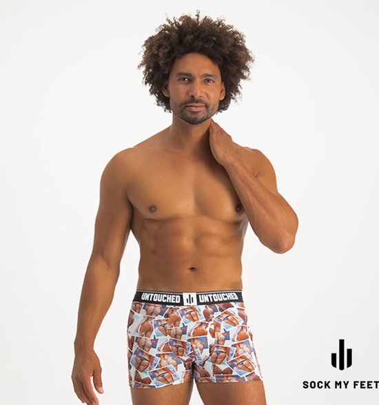 Pack de 2 boxers Untouched Sandy Hips hommes + Chaussettes - 39-42 - L - Cadeaux rigolos - Coffret homme - Conseils cadeaux homme