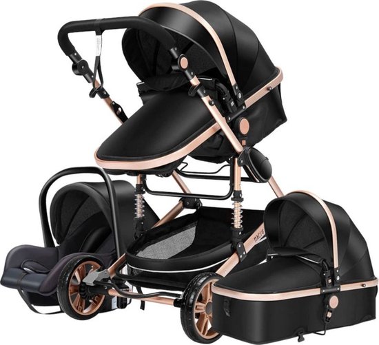 Kruiden bad leg uit Hoobi® Luxe kinderwagen 3 in 1 - Buggy - Kinderwagen met stoel en wieg –  Wandelwagen -... | bol.com