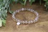 Bubbels Sieraden crystal armband champagne pearl shine - beige - Maat one size - f70