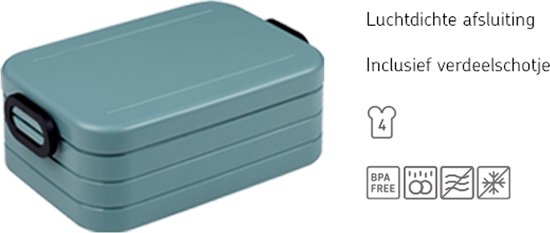 Mepal - Lunch box Take a Break midi - Convient pour 4 sandwichs - Bleu nordique - Lunch box pour adultes