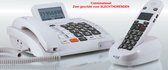 HUMANTECHNIK Scalla-3 Combinatie van JUMBO Vaste TELEFOON en DRAADLOZE TELEFOON - geschikt voor SLECHTHORENDEN, SLECHTZIENDEN en DEMENTERENDEN