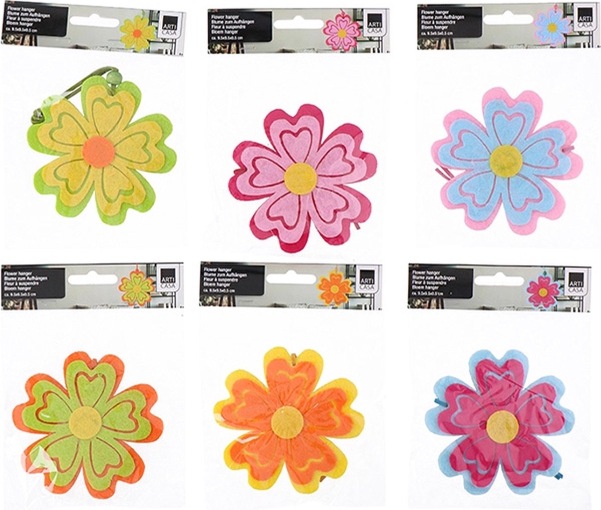 set van 6 bloemenhangers # kindercrea