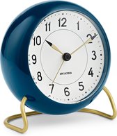 Arne Jacobsen Station Table Clock Wekker Petroleum Blauw - Ø 11 cm 43678