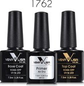 Venalisa - Base Coat, Primer & Top Coat - Gel Nagellak - Led/UV Gellak Set