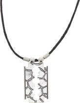 Zac's Alter Ego Ketting 19cm Cracked Blade Pendant Zilverkleurig/Zwart