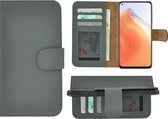 Hoesje Xiaomi Mi 10T 5G - Bookcase - Portemonnee Hoes Echt leer Wallet case Grijs