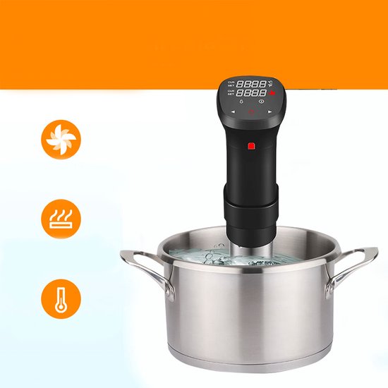 Sous Vide Stick 1600W - Slow Cooker Apparaat - Precisie Koker - LED Touchscreen - Water Koken - Met Vlees Thermometer & Timer