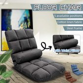 Indoor - Opvouwbare - Padded - Kids Gaming Sofa Ligstoel - Luie Bank - voor Lezen - TV Kijken - Grijs