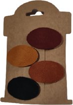 Speldjes Suede Look Herfst Zwart Koper Bruin Cognac | 3CM Baby Haarlok Klik-klak Speldjes | Baby Meisje Peuter Schattig | Herfst set van 4